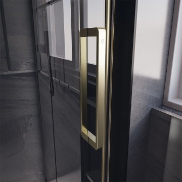 Боковая панель Veconi Premium Trento SP-40G, 900х2000, брашированное золото, стекло прозрачное