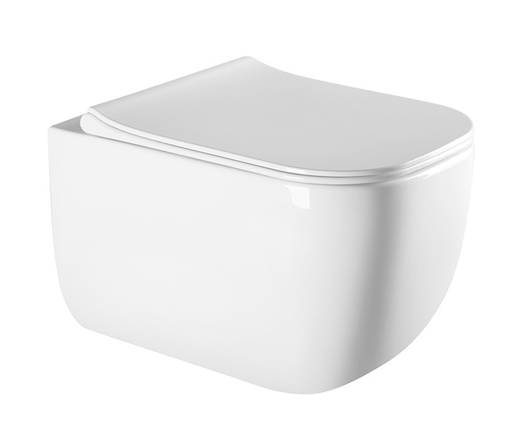 Унитаз подвесной MILLEAU BRIOT 232 белый глянец, безободковый, с микролифтом