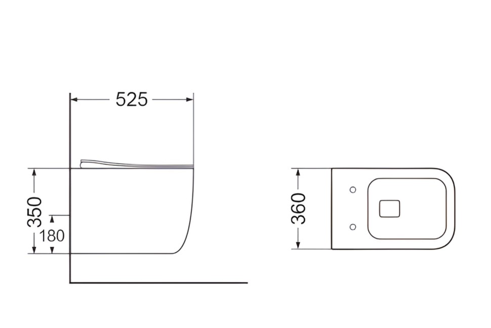Унитаз подвесной MILLEAU BRIOT 232 белый глянец, безободковый, с микролифтом
