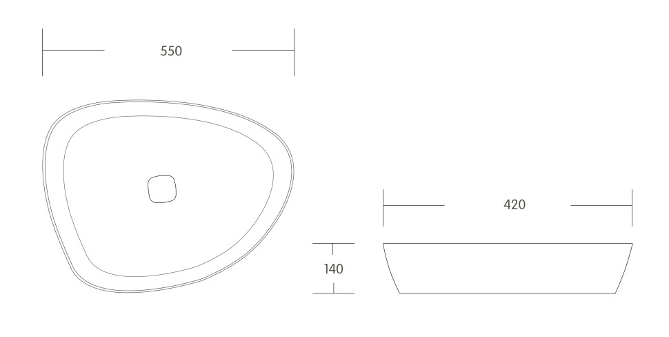 Раковина накладная MILLEAU Glace MU0044-MW (матовый белый)