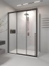 Душевой угол раздвижной Veconi Premium Prato 300 SP B-L, 1400х900x2000, черный матовый, стекло прозрачное
