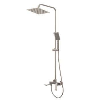 Душевая стойка Grossman Cosmo 500.K35.02.120 с верхним душем,ручной лейкой и смесителем, брашированный никель,1 место