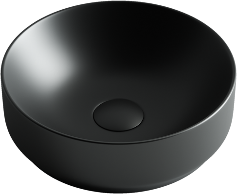 Умывальник чаша накладная круглая (цвет Черный Матовый) Element 355x355x125мм