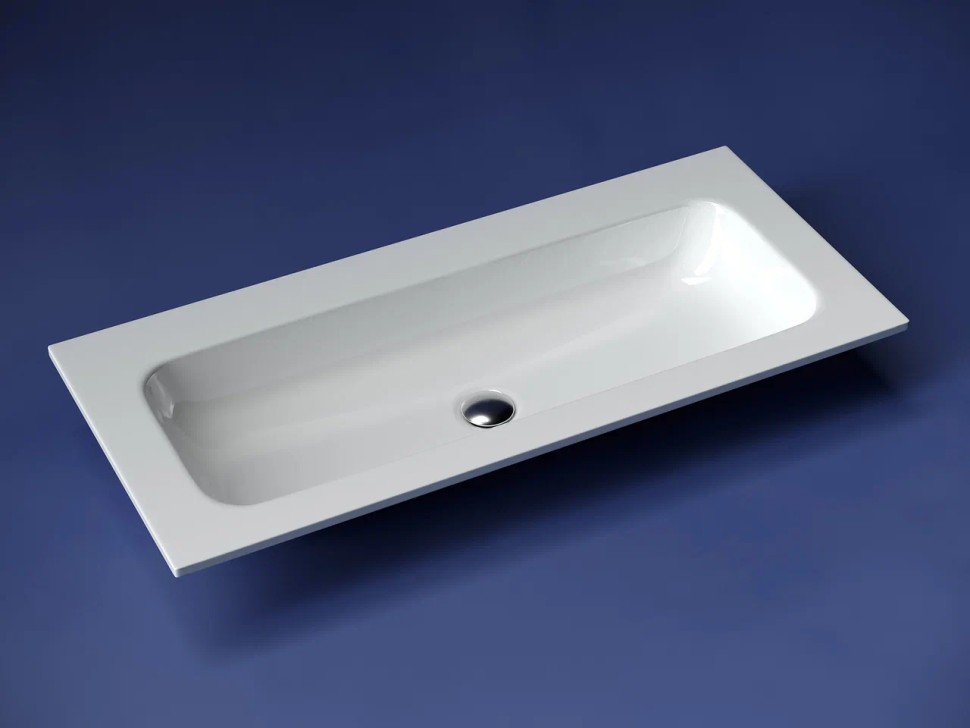 Раковина накладная мебельная Grace прямоугольная, без отверстия под смеситель, 1010x457x137, цвет белый, арт. CN7013wx