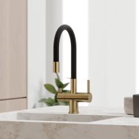 Смеситель для кухни SANCOS Lucia с возможностью подключения фильтра для воды, цвет брашированное золото, PVD покрытие, арт. SC4004BG