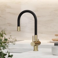 Смеситель для кухни SANCOS Lucia с возможностью подключения фильтра для воды, цвет брашированное золото, PVD покрытие, арт. SC4004BG