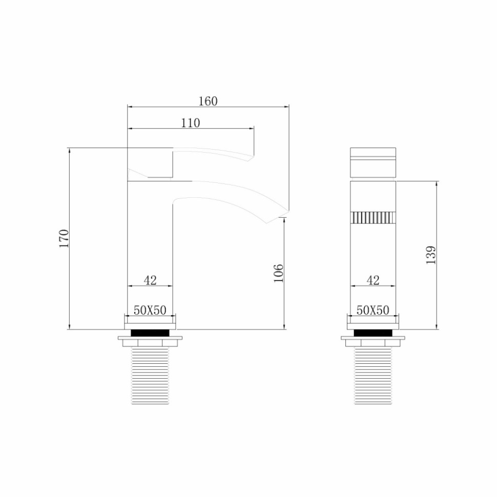 Смеситель ABBER Wasserfall AF8610NG для раковины, никель