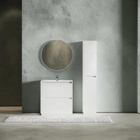 Тумба под раковину SANCOS Libra Floor напольная, 890х450х840, c двумя ящиками оснащенными доводчиками, белый глянец , арт. LB90FW