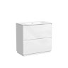 Тумба под раковину SANCOS Libra Floor напольная, 890х450х840, c двумя ящиками оснащенными доводчиками, белый глянец , арт. LB90FW