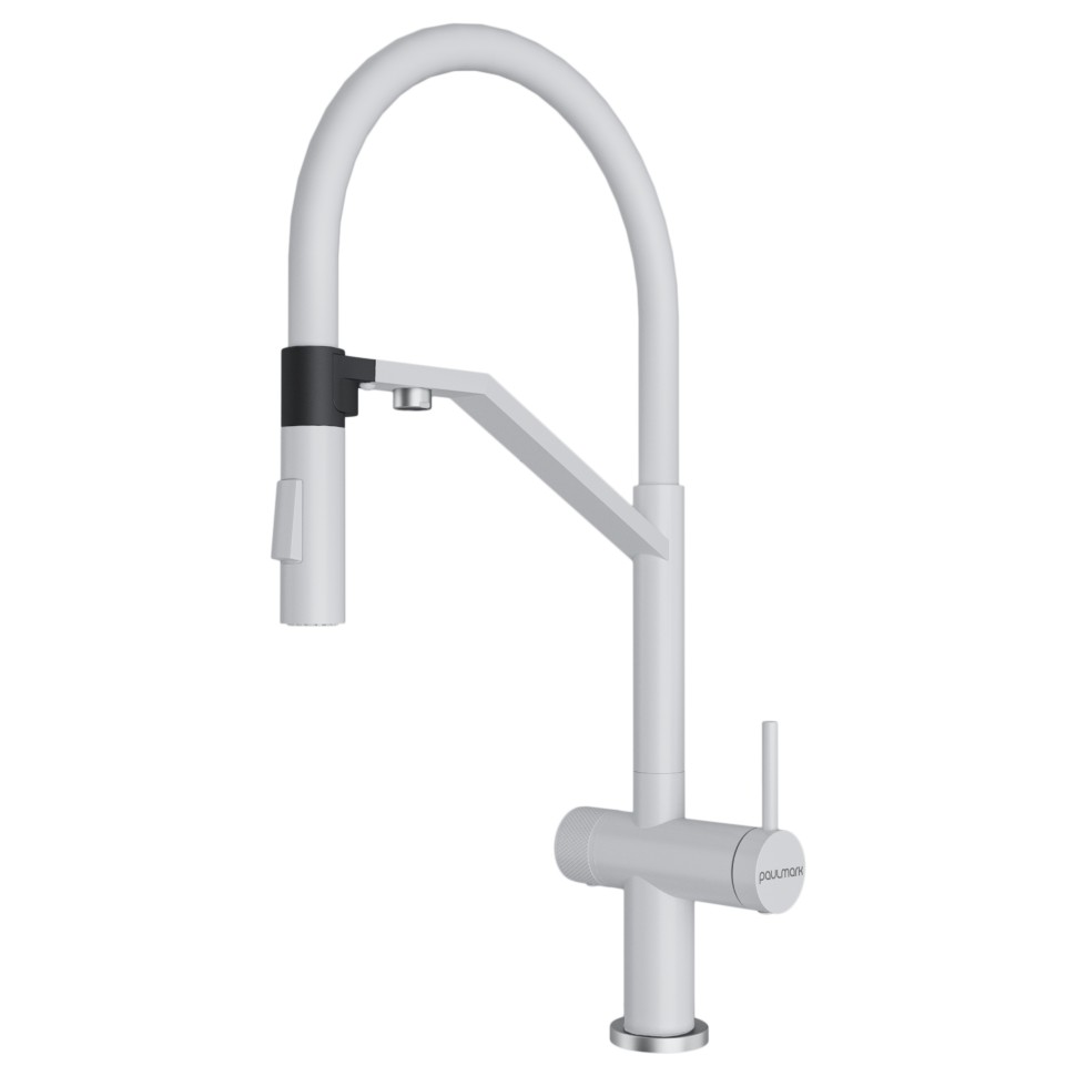 Смеситель для кухни ZENDER, белый матовый, Ze213155-WH, Paulmark