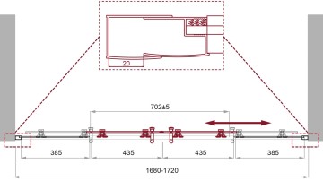 Душевая дверь BelBagno UNO-195-BF-2-170-C-Cr