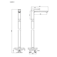 AQM6811GM Savona Смеситель для напольной раковины (монт. часть в комплекте), металл