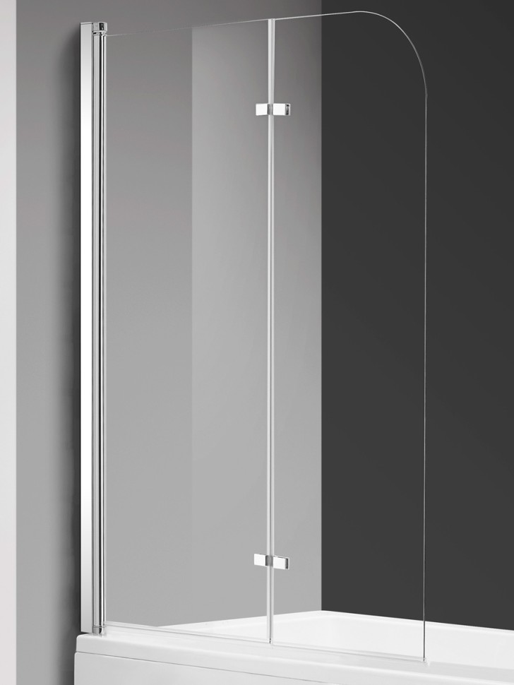 Шторка на ванну 1200*1400мм., стекло 6мм, цвет профиля хром, петли латунные.