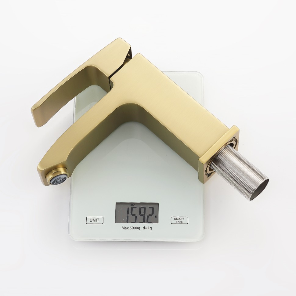 Смеситель Raglo для умывальника золотой сатин