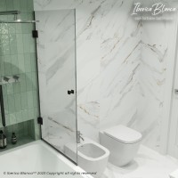 Шторка для ванны IBERICA BLANCA Mod.404 распашная прозрачное стекло/черный 70х140см (IB404.SB.140.70)