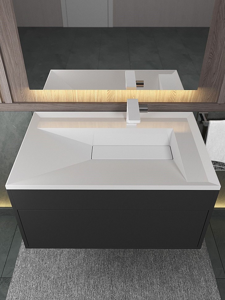 Раковина для ванной Uperwood Lotus Premium 80х50х13 см, белая глянцевая