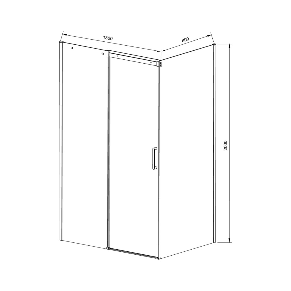 Душевой уголок Dice VSR-4D8013CL, 1300*800, хром, стекло прозрачное