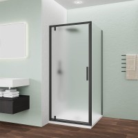 Душевой угол Veconi Ottimo P30SP B, 700х700х1900 черный матовый, стекло матовое