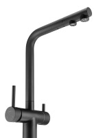 Смеситель с возможностью подключения фильтрованной воды и вытяжным изливом. Черный матовый. OSGARD BALANS PLUS 36973