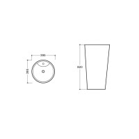 Раковина керамическая Vincea VBS-2P201, 395*395*820, напольная, цвет белый