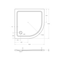 Поддон SMC CEZARES TRAY-M-R-100-550-35-W