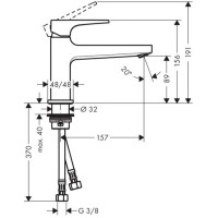 Смеситель для раковины Hansgrohe Metropol 100 32502000 хром