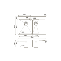 Кухонная мойка Omoikiri Akisame 78-2-L-LG нерж. сталь/светлое золото
