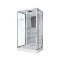Душевая кабина Niagara Luxe NG-7772QW (120x90х210) низкий поддон(15см),дверь раздвижная,стенки серебро,4 места