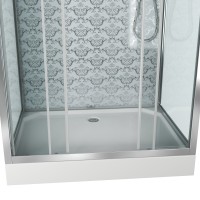 Душевая кабина Niagara Luxe NG-7772QW (120x90х210) низкий поддон(15см),дверь раздвижная,стенки серебро,4 места