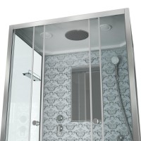 Душевая кабина Niagara Luxe NG-7772QW (120x90х210) низкий поддон(15см),дверь раздвижная,стенки серебро,4 места