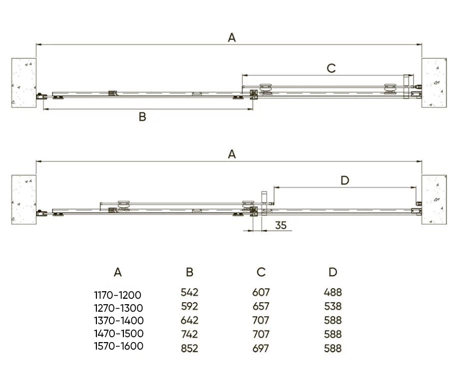 Душевая дверь Veconi Vianno VN-70GR, 1400x1950, Брашированный графит, стекло прозрачное