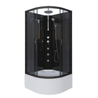 Душевая кабина Niagara Classic NG-6508-14BKTG (90х90х210) высокий поддон(40см),черный,стекло тонированное,4 места