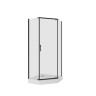 Душевое ограждение Niagara Nova NG-6834-08ВLACK (100х100х195) трапеция,черный,дверь распашная,стекло прозрачное,1 место