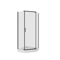 Душевое ограждение Niagara Nova NG-6834-08ВLACK (100х100х195) трапеция,черный,дверь распашная,стекло прозрачное,1 место