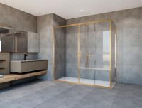 Душевой уголок Гарда (Garda) VSR-1G21017CLG, 1700*1000, брашированное золото, стекло прозрачное