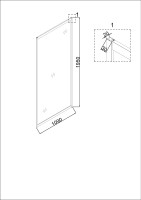 Боковая стенка Niagara Nova NG-A110G (110х195) золото,стекло прозрачное,1 место