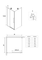 Душевое ограждение Niagara Nova NG-35-11AGR-A100GR-34 (110х100х195) прямоугольник,распашная,графит,стекло прозрачное,2 места