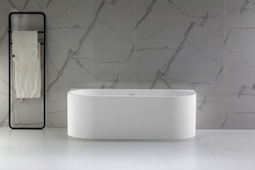 Ванна Солид Серфейс (Solid Surface) Vincea VBT-4S07-1700MW, 1700*800*550, белый матовый, щелевой перелив