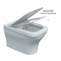 Унитаз BERGES подвесной STRATI 53,5 см , сиденье дюропласт Strati SO, микролифт, быстросъем