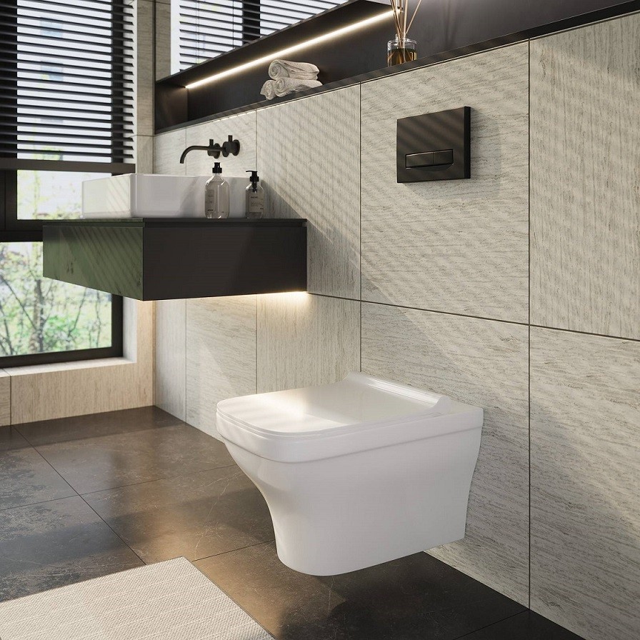 Унитаз BERGES подвесной STRATI 53,5 см , сиденье дюропласт Strati SO, микролифт, быстросъем