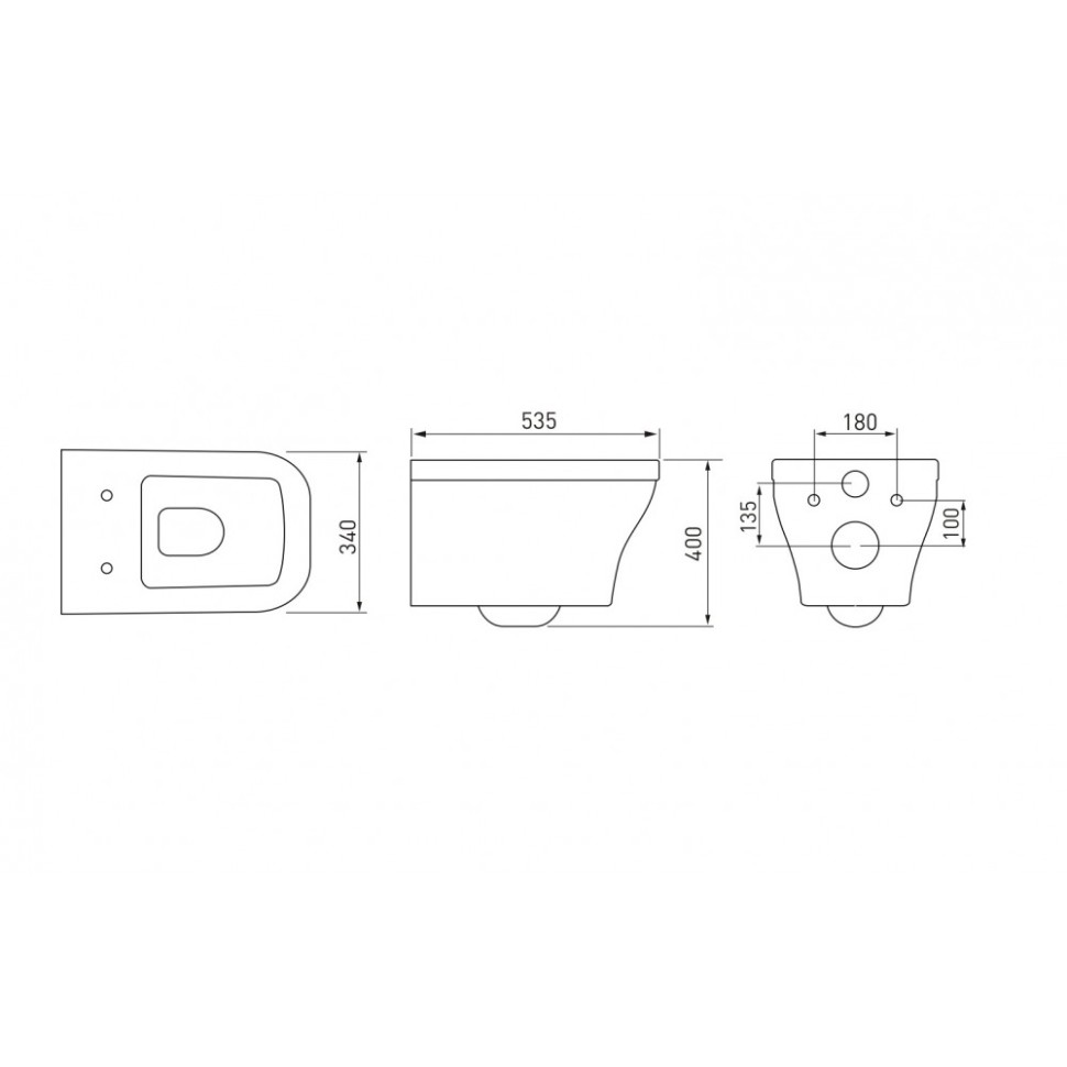 Унитаз BERGES подвесной STRATI 53,5 см , сиденье дюропласт Strati SO, микролифт, быстросъем