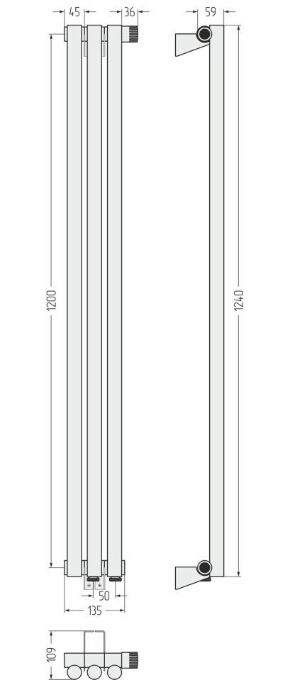 Эстет-1 EU50 правый 1200х135 3 секции