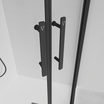 Душевой угол Veconi Evo 200 B, 1000х900x1950, черный матовый, прозрачное стекло