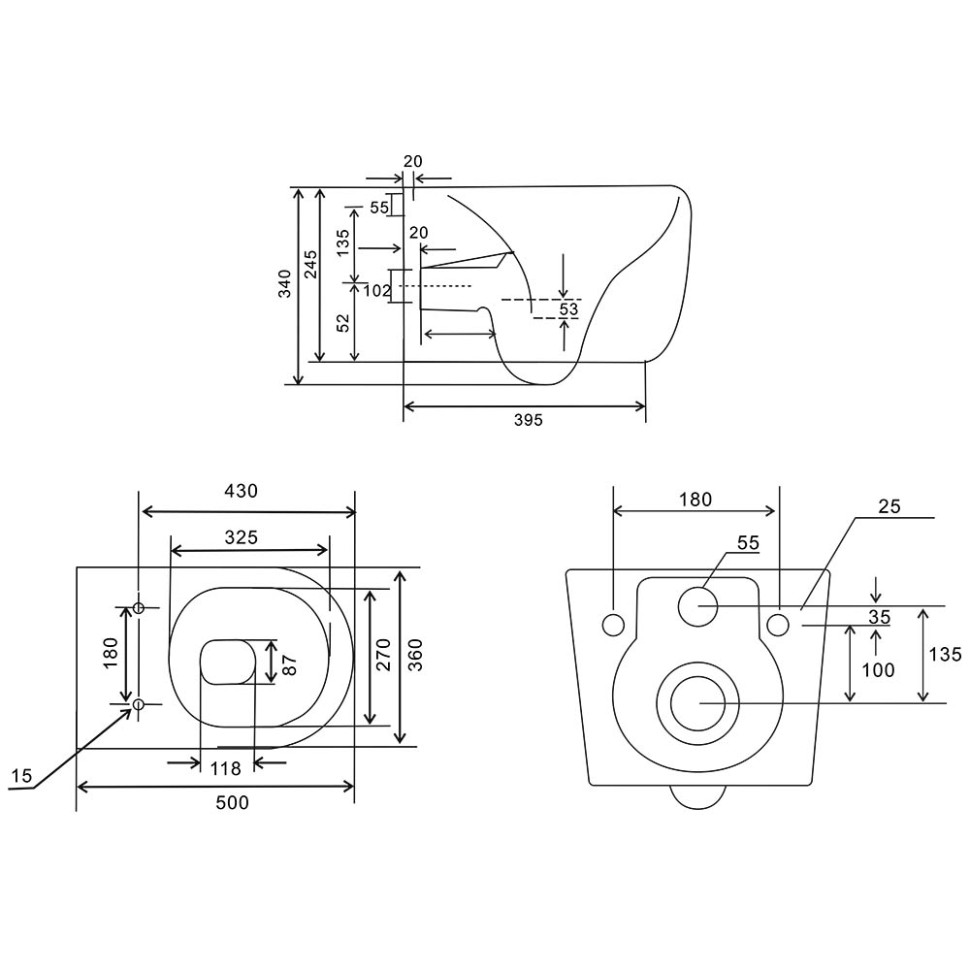 Унитаз подвесной Veconi Rino VRI-49T