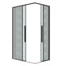 Душевое ограждение Grossman Galaxy 300.K33.01.9070.21.02 (90х70х195) прямоугольник,раздвижная,черный матовый,стекло шиншилла, 1 место