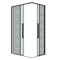 Душевое ограждение Grossman Galaxy 300.K33.01.9070.21.02 (90х70х195) прямоугольник,раздвижная,черный матовый,стекло шиншилла, 1 место