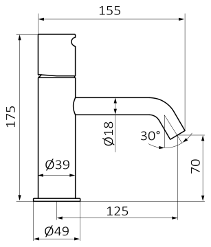 Смеситель для раковины GRB COOL 90510992, вороненная сталь