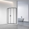 Душевой угол Veconi Rovigo RV-01B, 900x900x1950,черный, стекло прозрачное