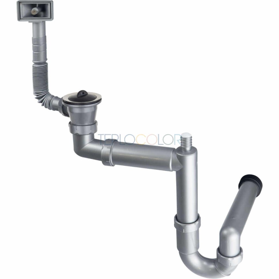Сифон для стальной мойки, 1-функция - слив 2"