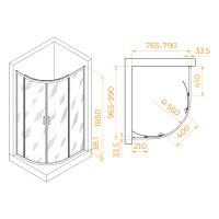 Душевой уголок RGW PA-61 (800x1000)